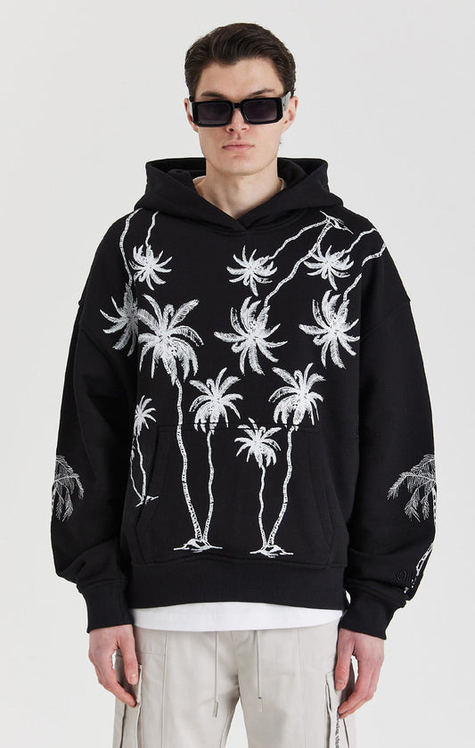 Black Mono Palm Hoodie - ONLY THE BLIND™
