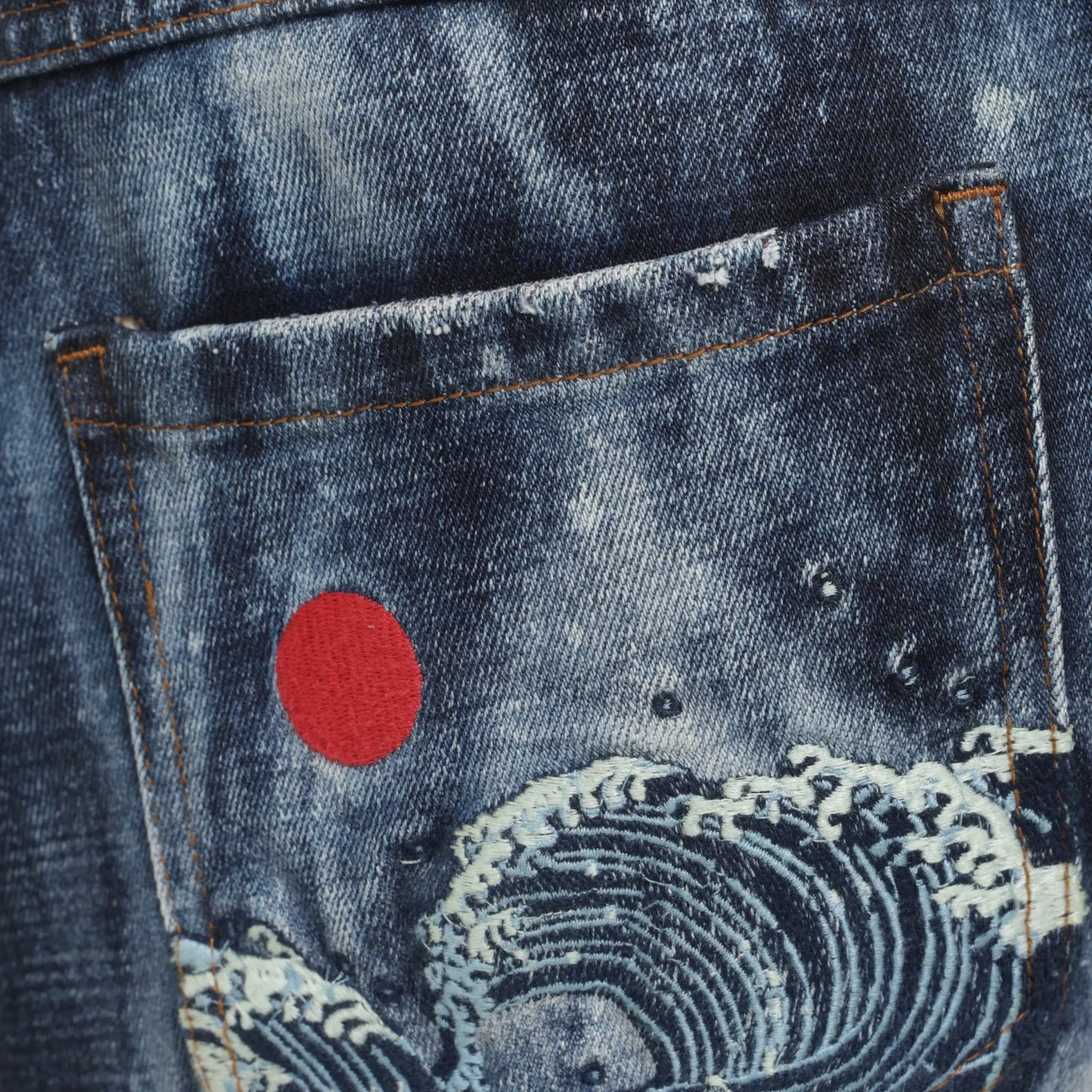 Selvedge Denim Ice Blue Heavy Bleached ONLY THE BLIND
