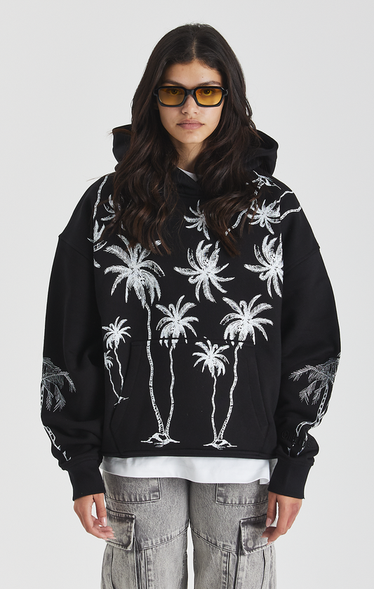 Black Mono Palm Hoodie - ONLY THE BLIND™