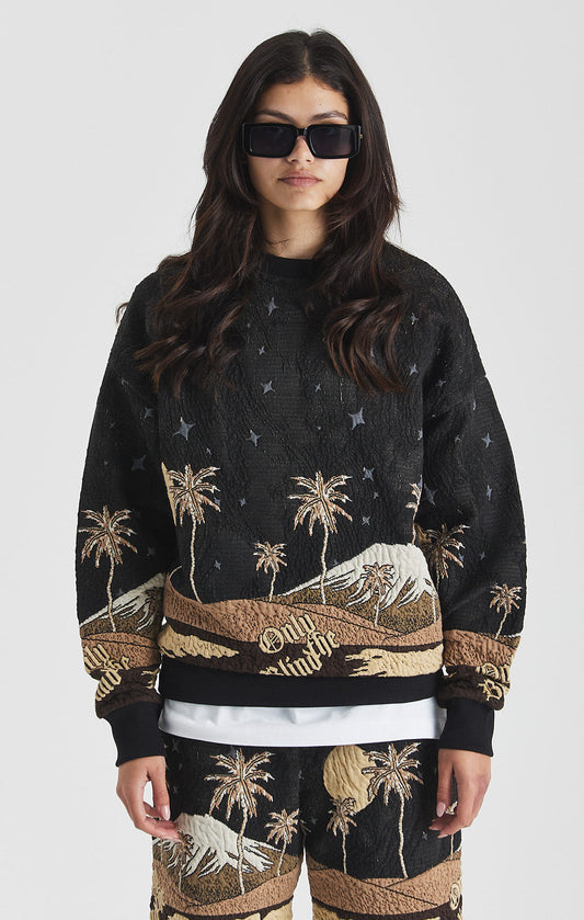 Sepia Mountain Jacquard Sweatshirt - ONLY THE BLIND™