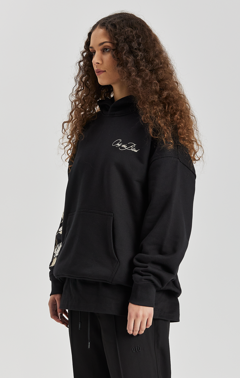 Colt Black Embroidered Floral Hoodie - ONLY THE BLIND™