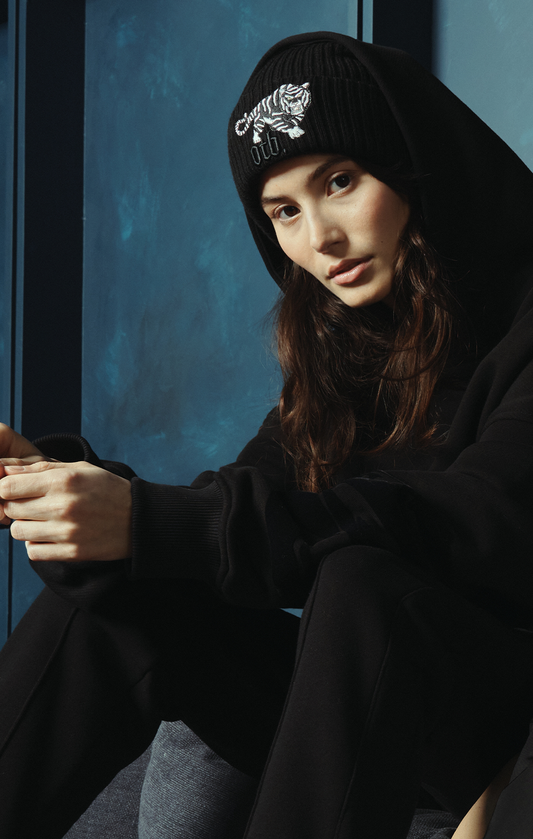 Black Tiger Beanie Hat - ONLY THE BLIND™