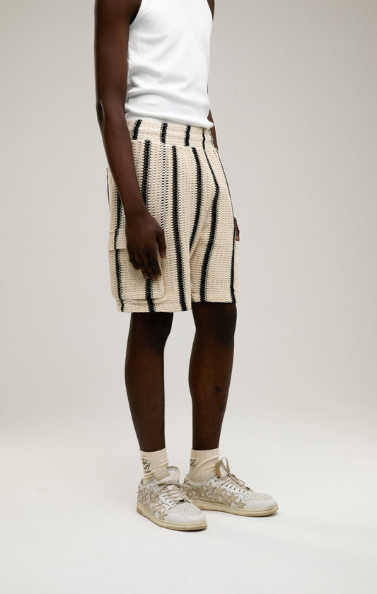 DESERT STRIPE CROCHET SHORTS