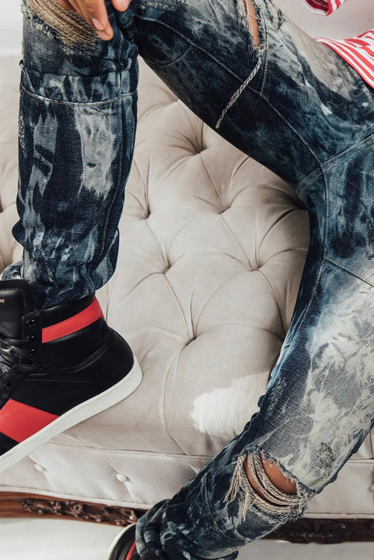 Selvedge Denim Mid Blue Heavy Bleached ONLY THE BLIND