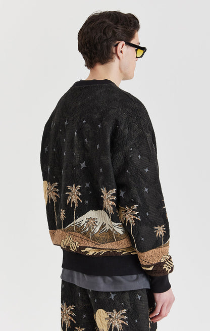 Sepia Mountain Jacquard Sweatshirt - ONLY THE BLIND™