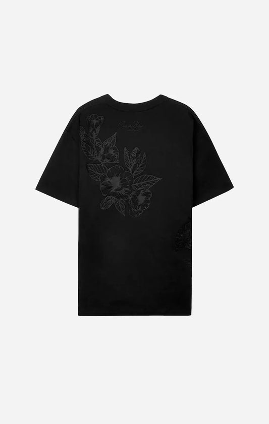 Black Floral Embroidered T-Shirt - ONLY THE BLIND™