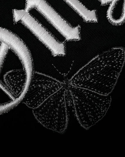 Black Embroidered Butterfly T-Shirt - ONLY THE BLIND™