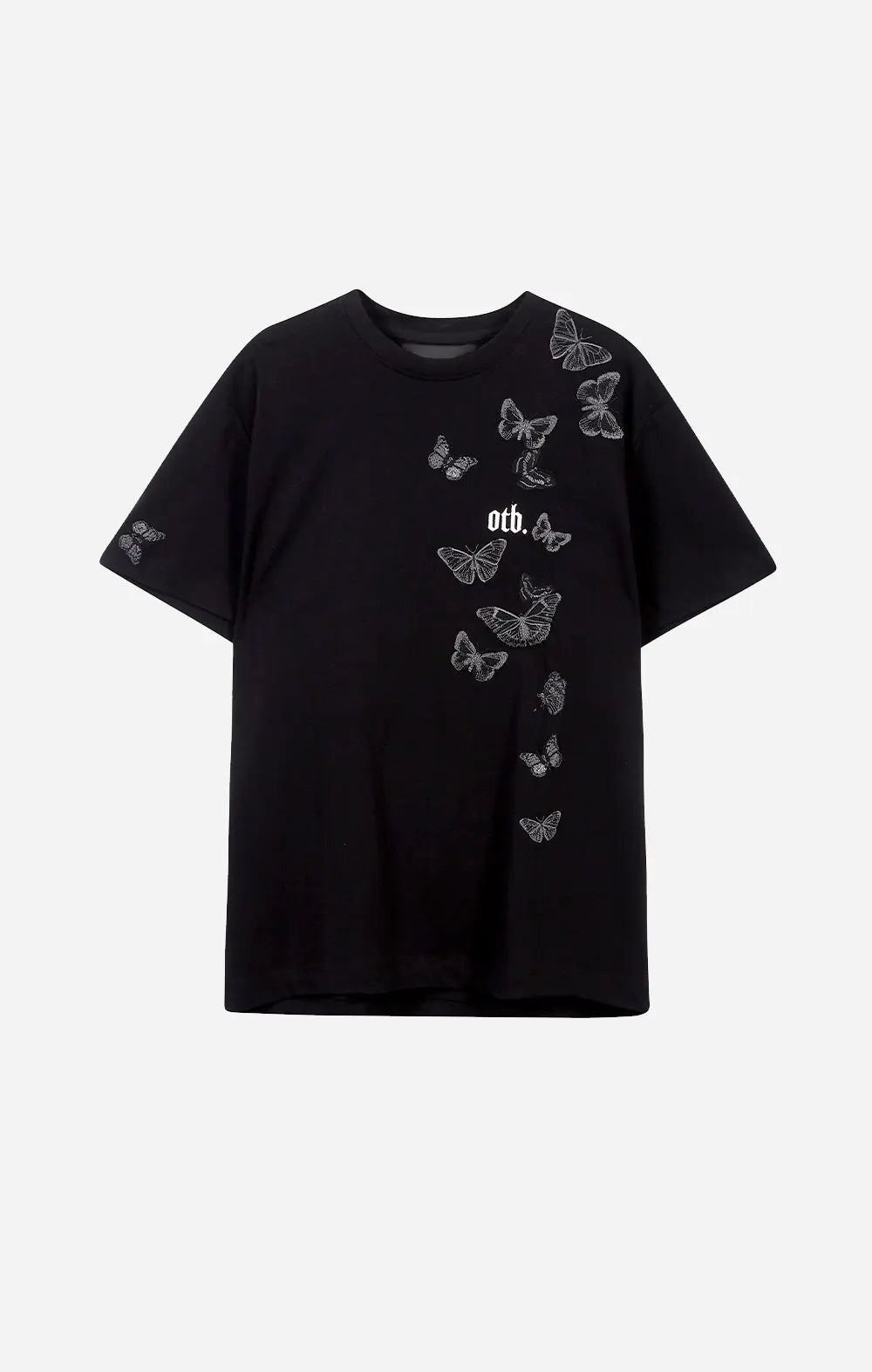 Black Embroidered Butterfly T-Shirt - ONLY THE BLIND™