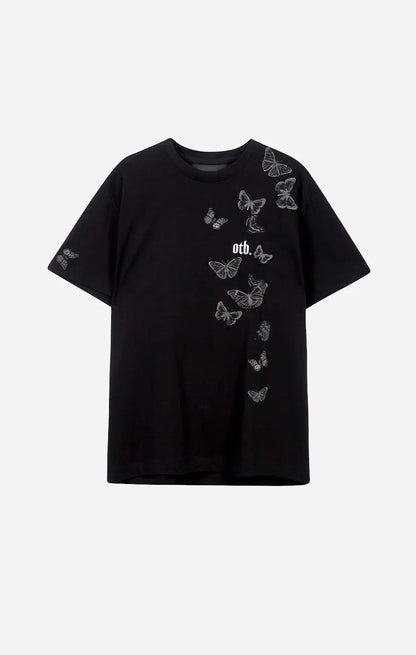 Black Embroidered Butterfly T-Shirt - ONLY THE BLIND™