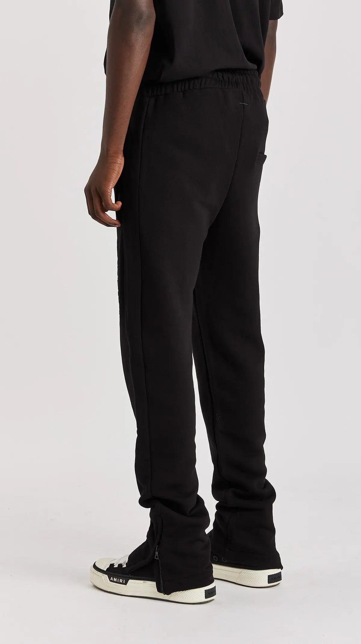 Black Floral Split Hem Sweatpants - ONLY THE BLIND™