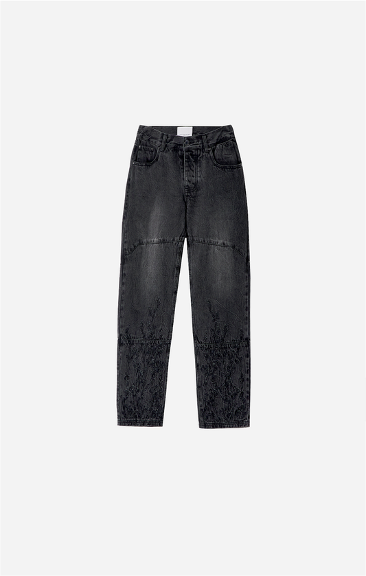 FLORAL NIGHT DENIM JEANS - ONLY THE BLIND™