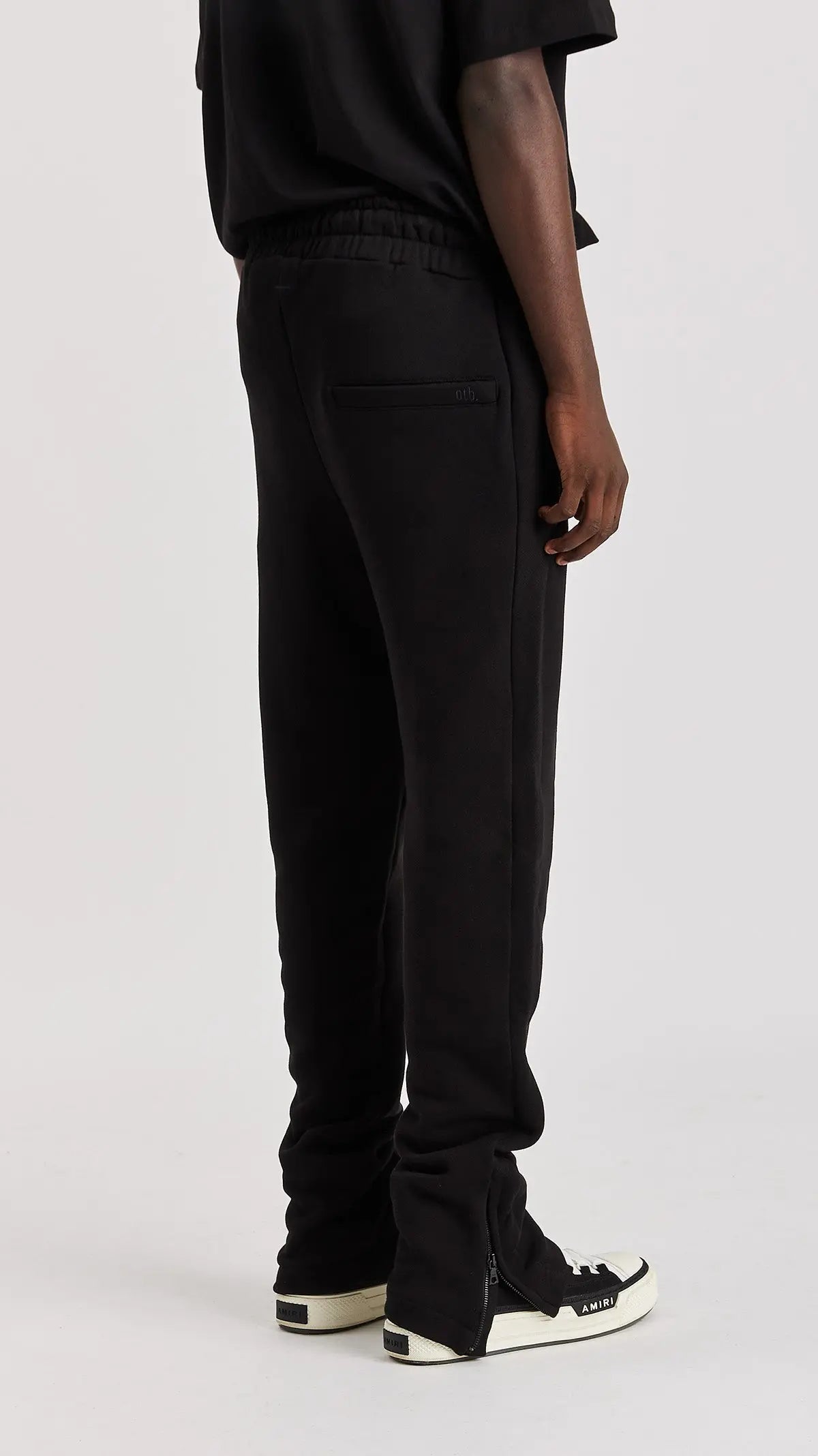 Black Floral Split Hem Sweatpants - ONLY THE BLIND™