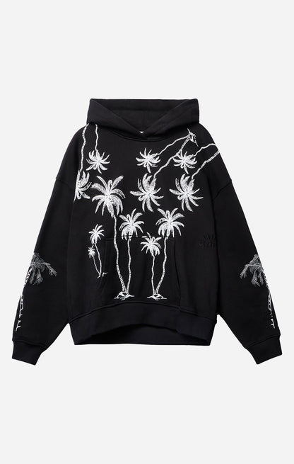 Black Mono Palm Hoodie - ONLY THE BLIND™