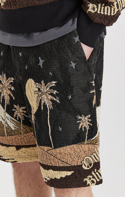 Sepia Mountain Jacquard Shorts - ONLY THE BLIND™