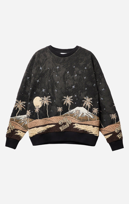 Sepia Mountain Jacquard Sweatshirt - ONLY THE BLIND™