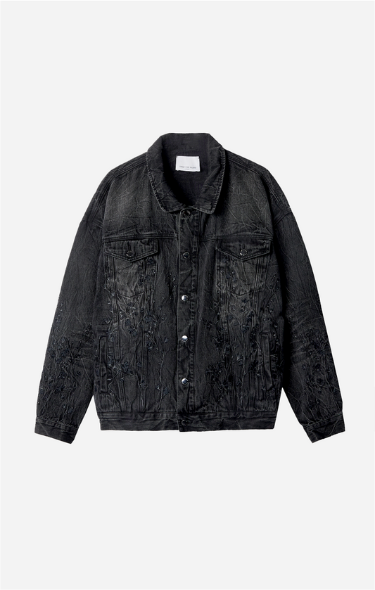 FLORAL NIGHT DENIM JACKET - ONLY THE BLIND™