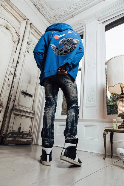 Selvedge Denim Mid Blue Heavy Bleached ONLY THE BLIND
